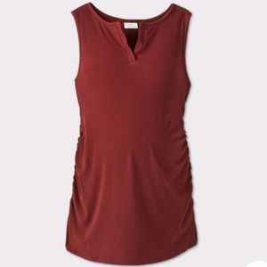 Isabel Maternity Rib Henley Tank Top